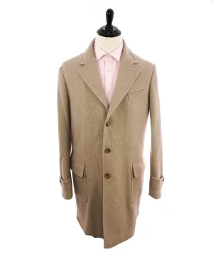 $4,000 ELEVENTY - *100% PURE CASHMERE* Mens Gray/Sand Overcoat- 48 US