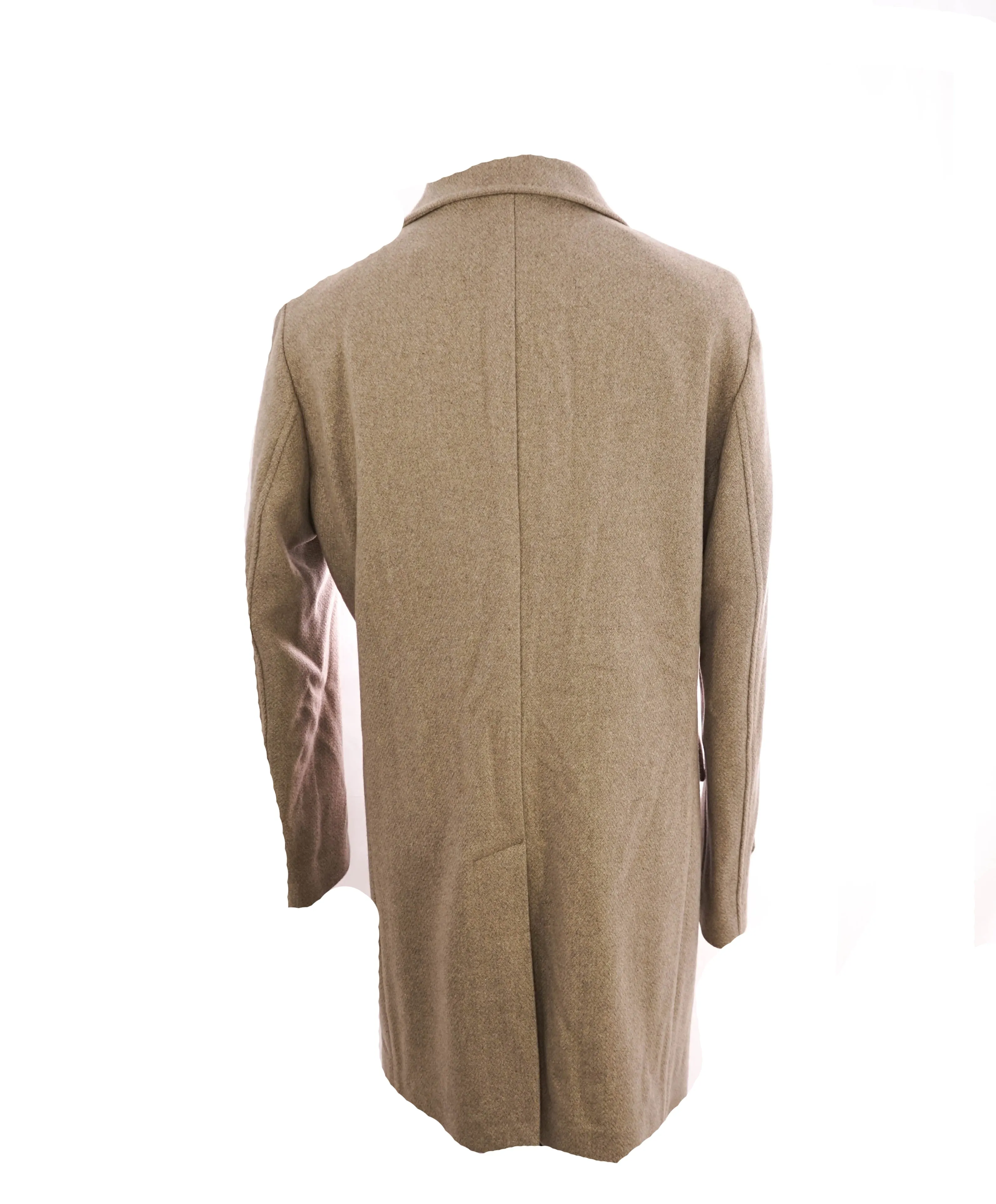 $4,000 ELEVENTY - *100% PURE CASHMERE* Mens Gray/Sand Overcoat- 48 US