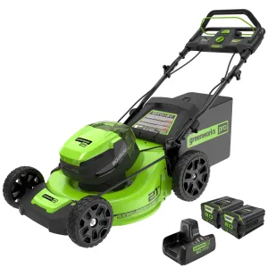 80V 21" Cordless Battery Self-Propelled Mower (SmartPace) w/ (2) 2.5Ah Batteries & Dual Port Charger