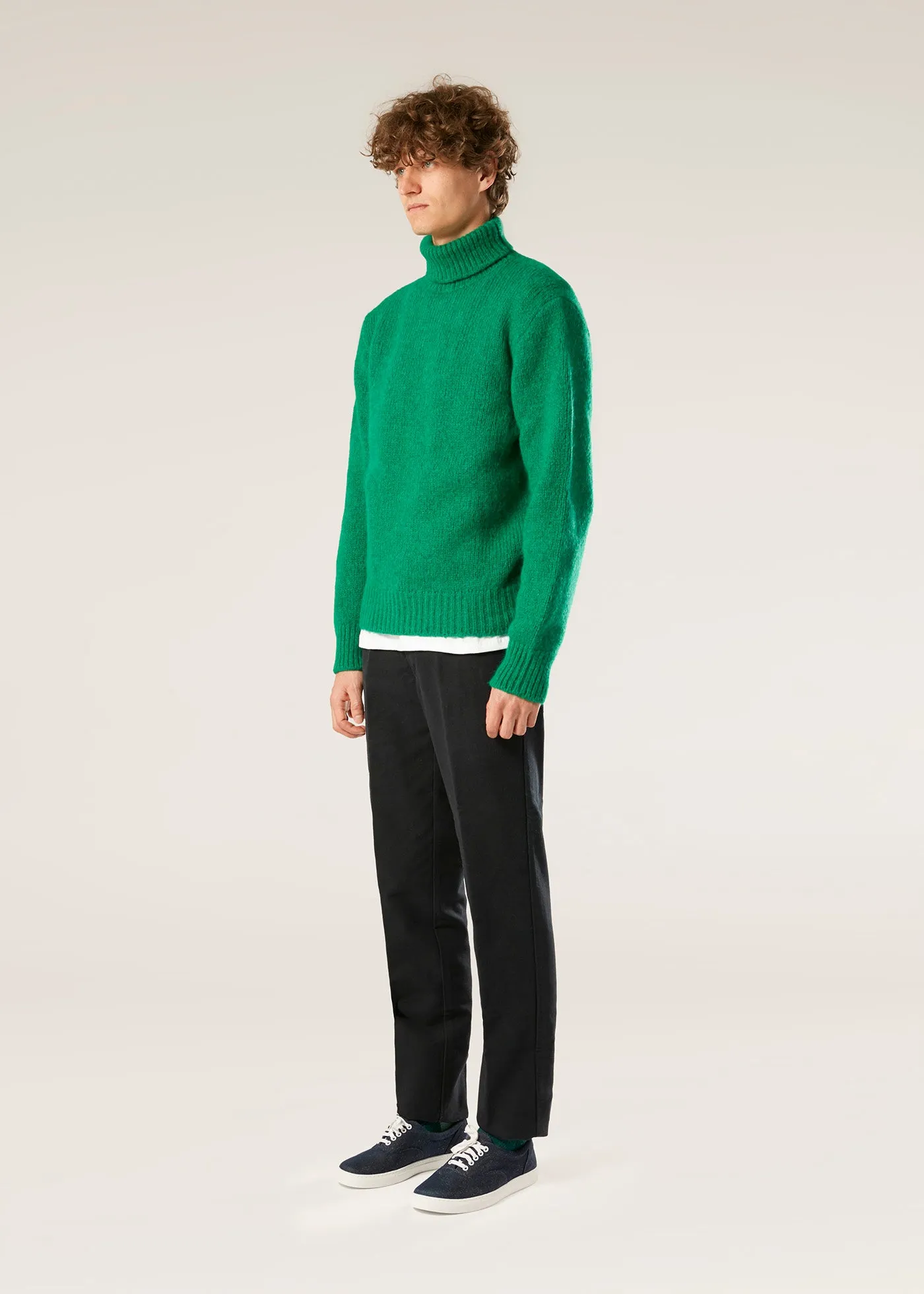 AAMINTORE GREEN WOOL TURTLENECK