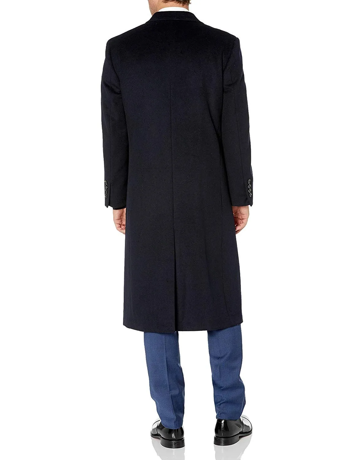 Adam Baker Men's Overcoat Single Breasted Luxury Wool/Cashmere Full Length Topcoat