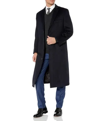 Adam Baker Men's Overcoat Single Breasted Luxury Wool/Cashmere Full Length Topcoat