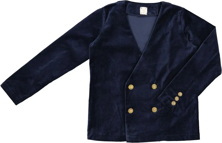 Analogie Navy Velvet Blazer