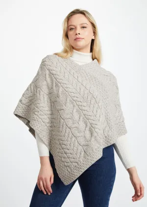 Aran Super Soft Poncho | Oatmeal