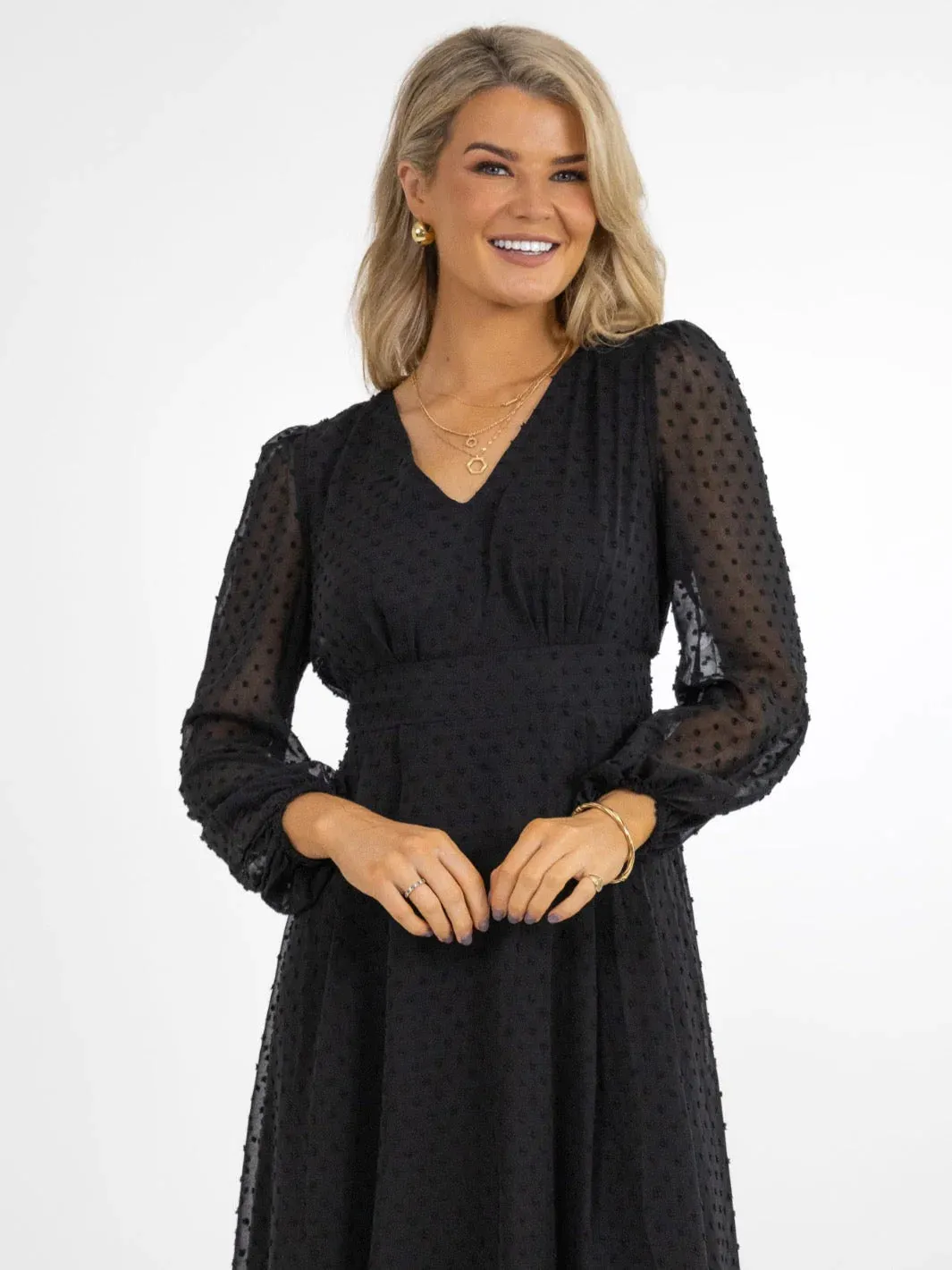 AUDREY MIDI DRESS (BLACK)