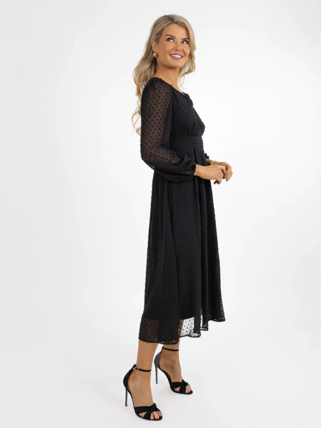 AUDREY MIDI DRESS (BLACK)