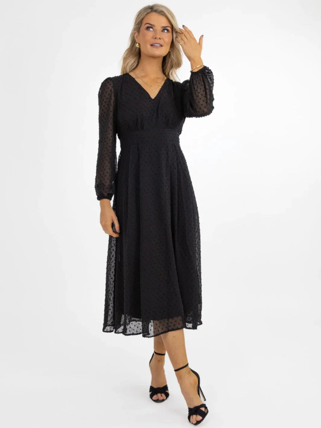 AUDREY MIDI DRESS (BLACK)