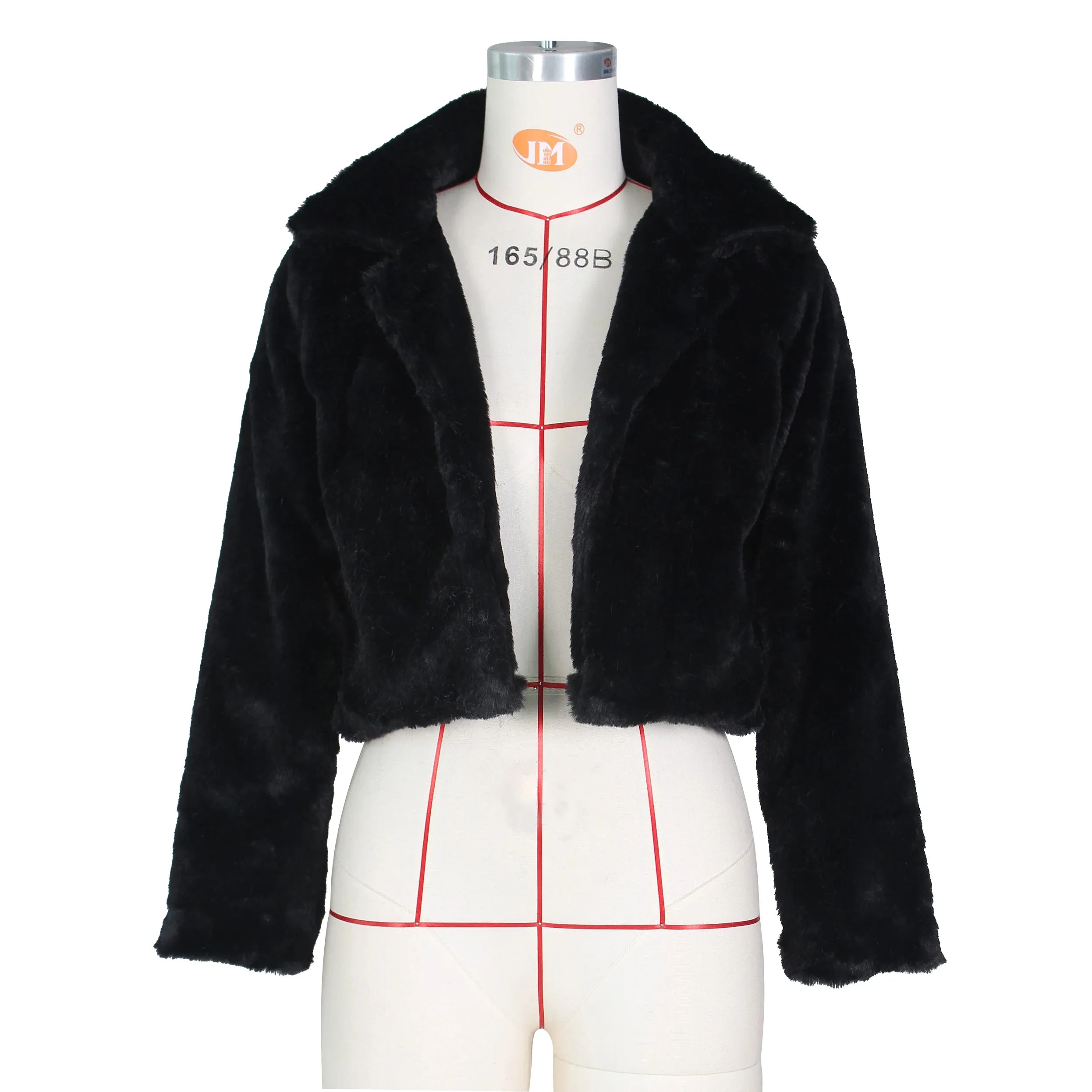 Azalea Furry Cropped Jacket Open Stitch Fluffy Overcoat