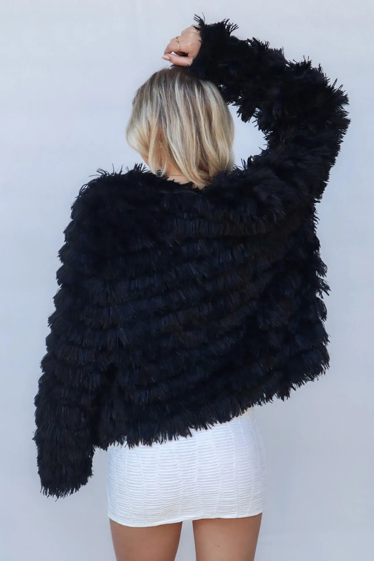 Bambi Faux Fur Jacket - Black