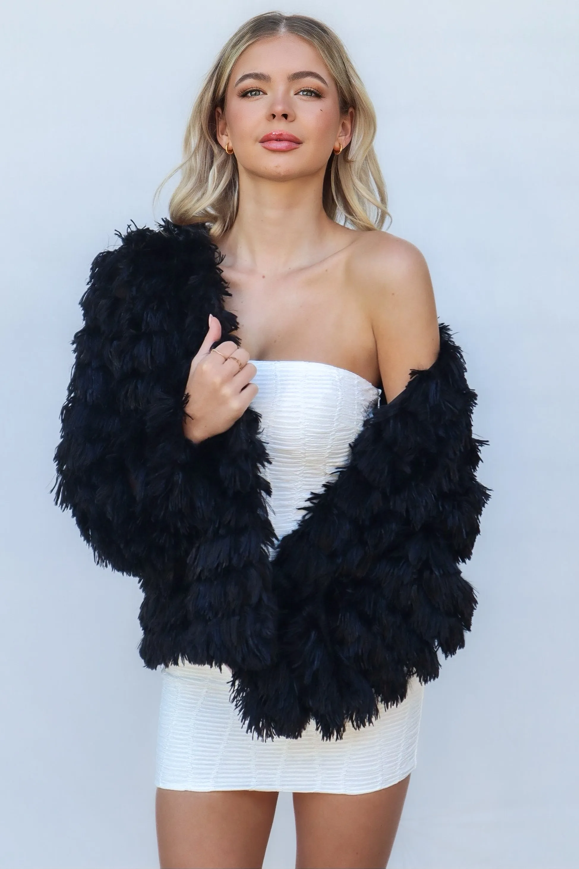 Bambi Faux Fur Jacket - Black