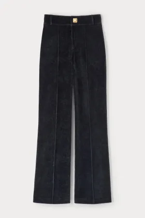 Black Velvet Flared Pants