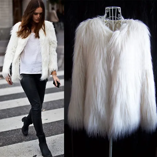 Bridget Faux Fur Jacket - White