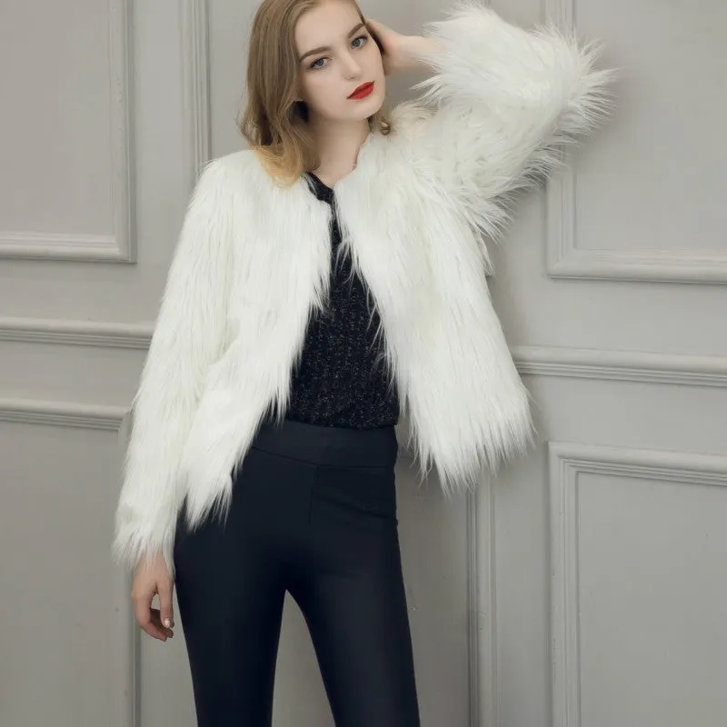 Bridget Faux Fur Jacket - White