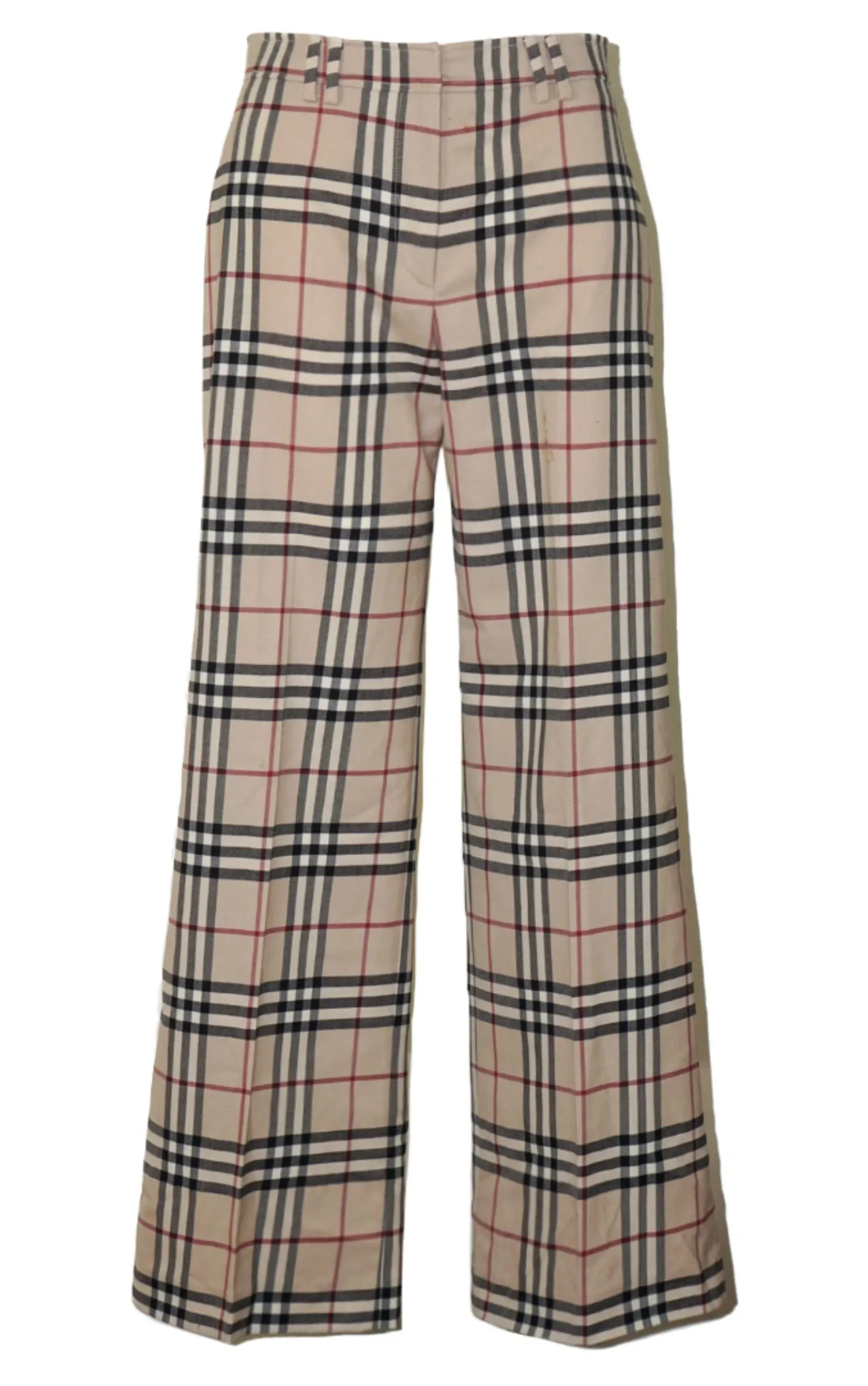 BURBERRY London Tartan Plaid Wide Leg Pants