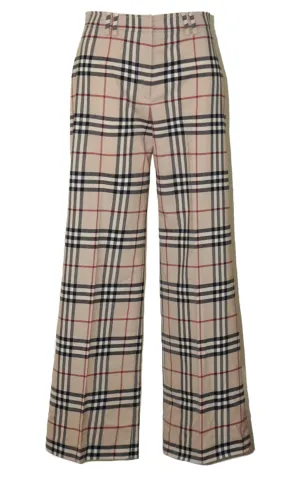 BURBERRY London Tartan Plaid Wide Leg Pants