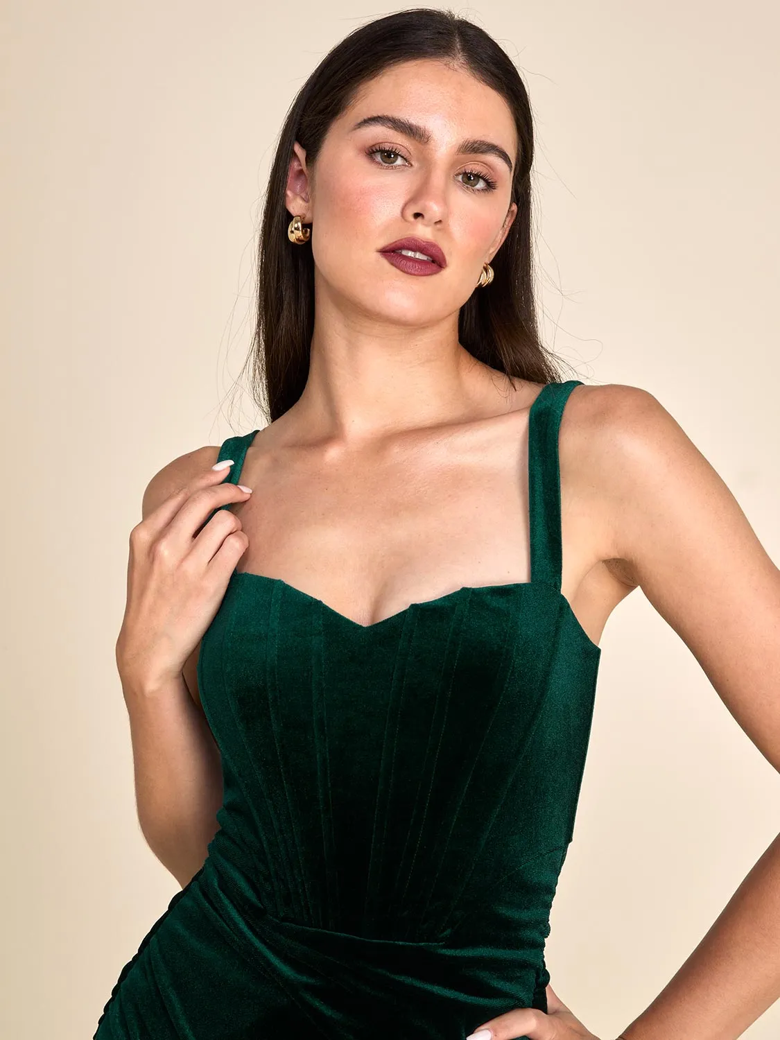 Bustier Velvet Mini Cocktail Dress