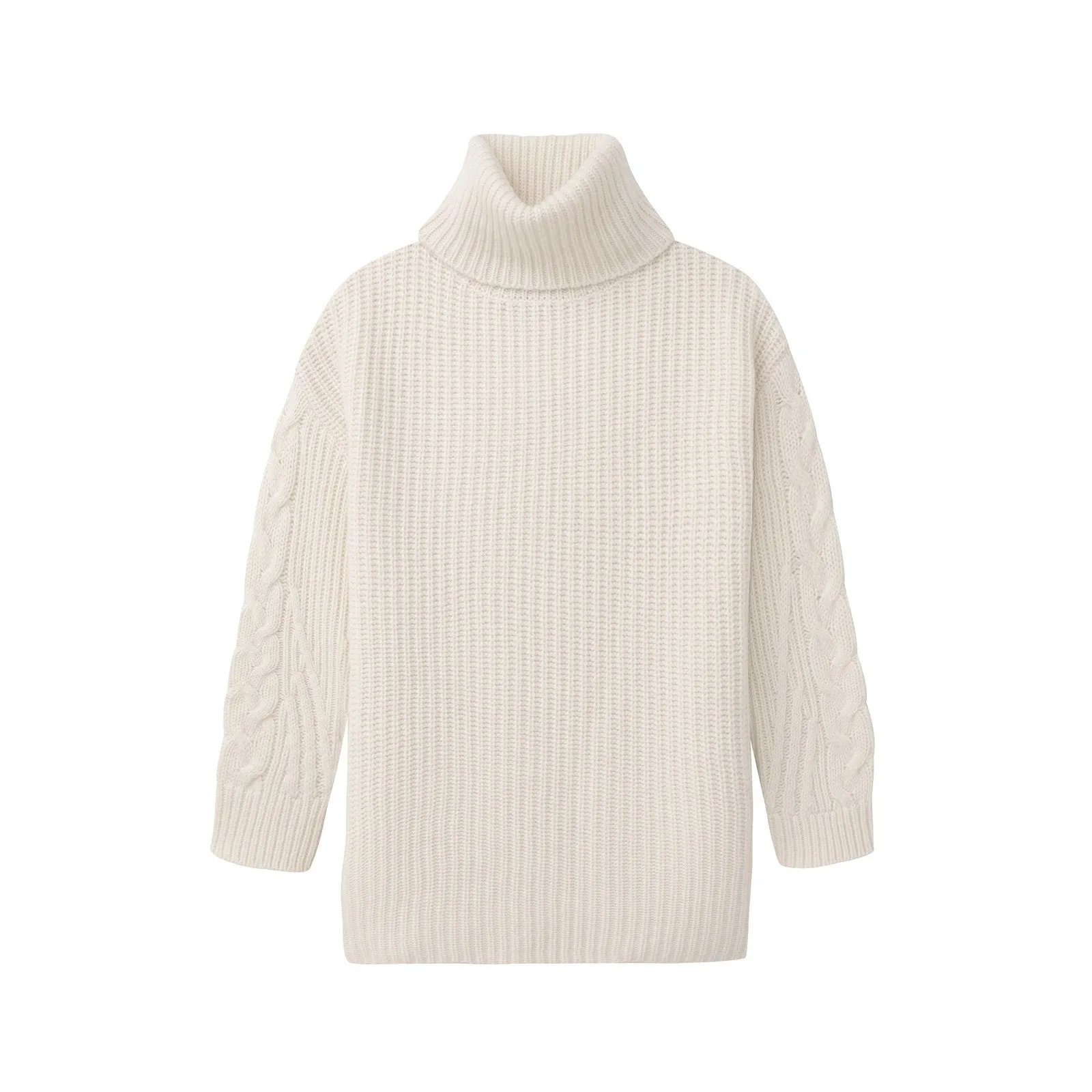 Cable Knit Sleeve Turtleneck