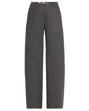 Charcoal Brushed Herringbone Utility Pant