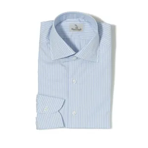 Cotton Banker Stripe Spread Collar Shirt