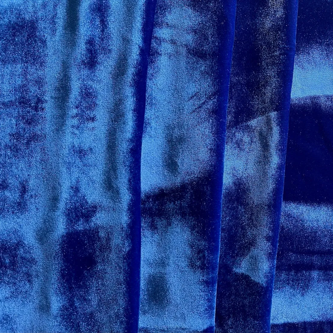 Dreamy Royal Blue Silk & Rayon Blend Velvet (Made in China)