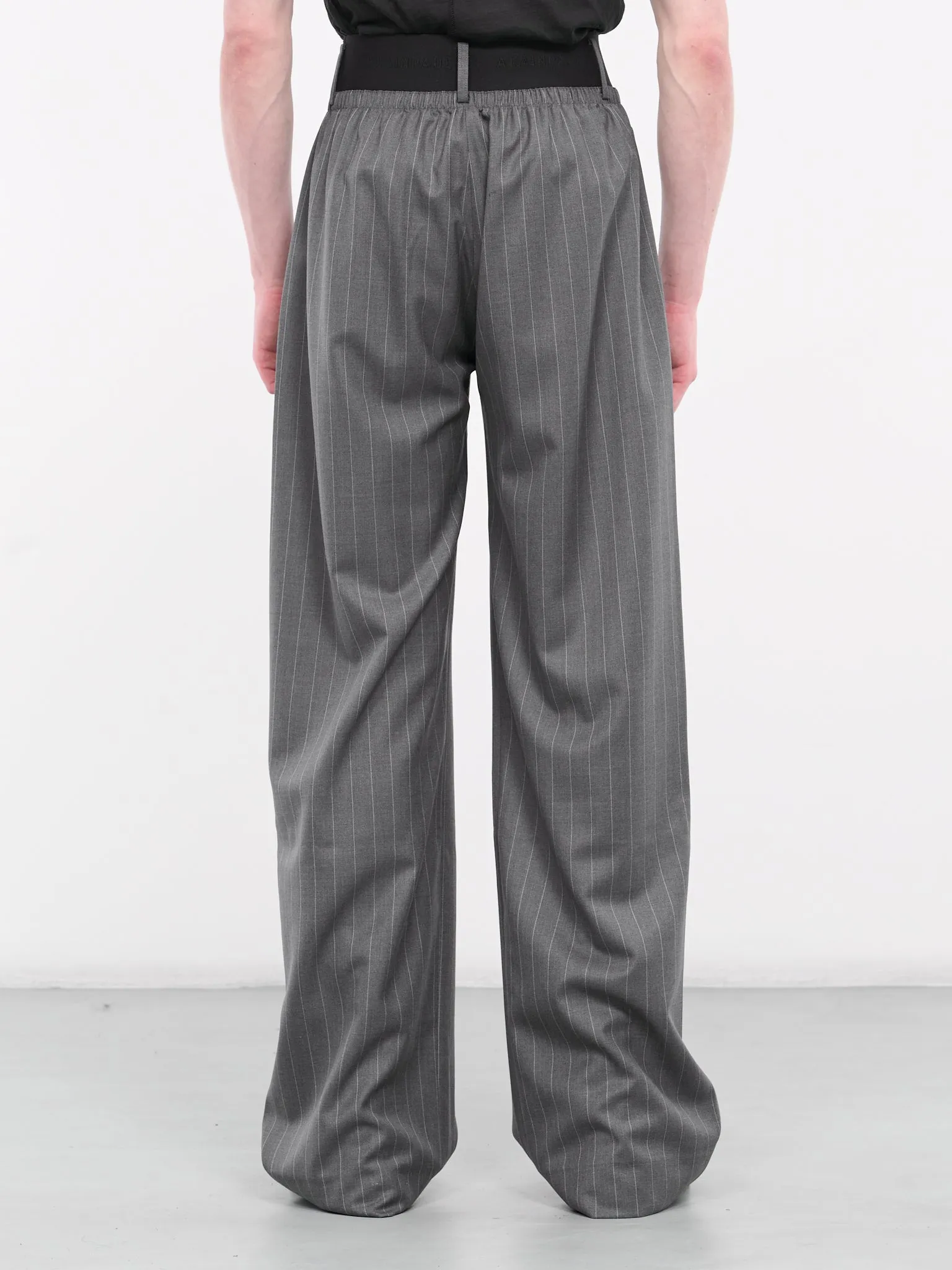 Elasticated Pinstripe Trousers (S1UPA02-GREY-PINSTRIPE)