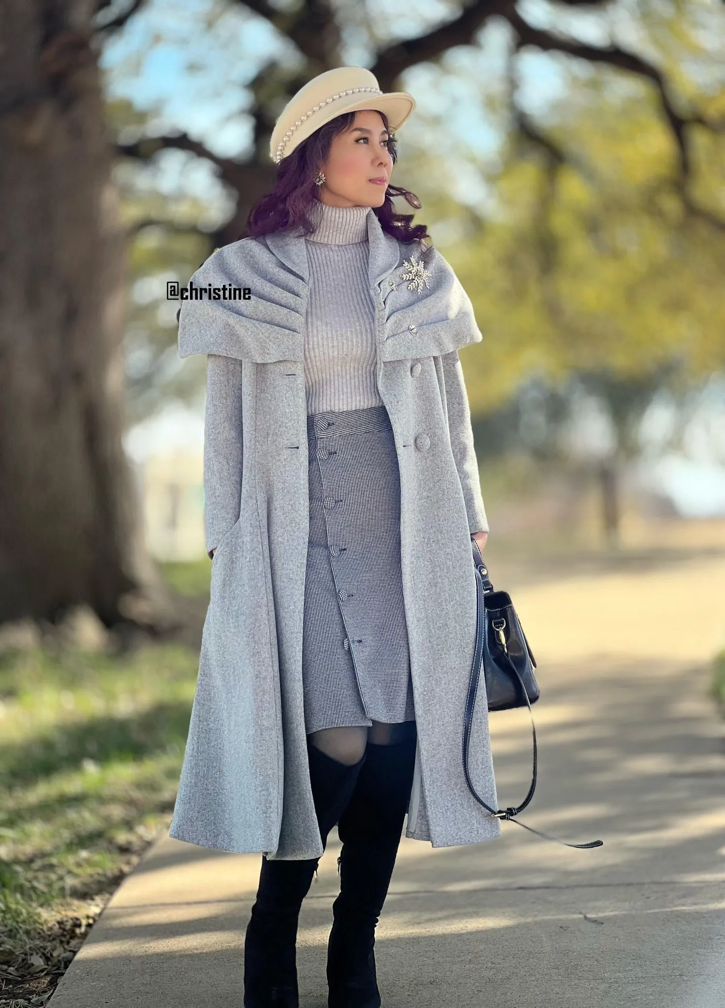 Elizabeth dress in grey matching cape