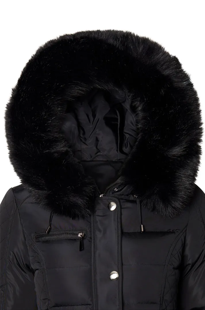 FAUX FUR COLLAR BLACK