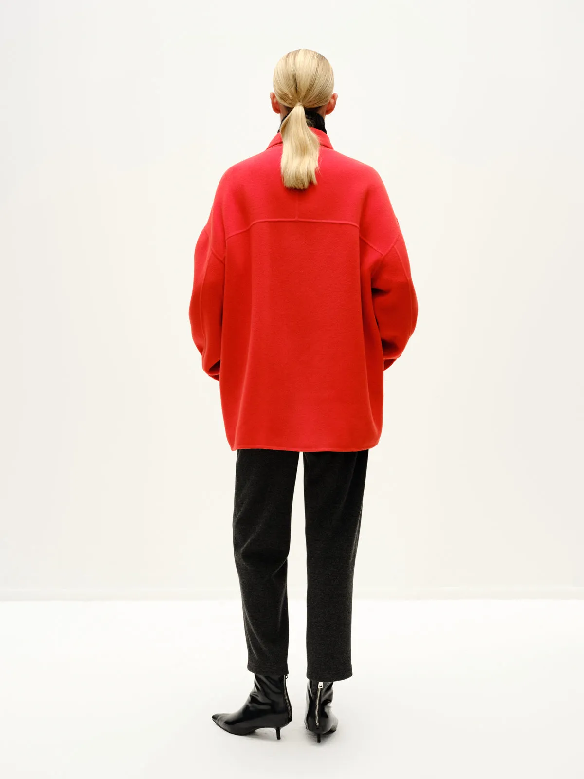 Flame Red Shirt Coat