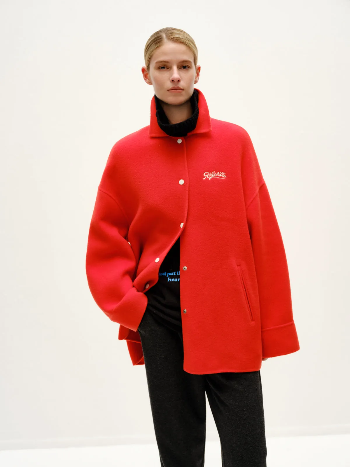 Flame Red Shirt Coat