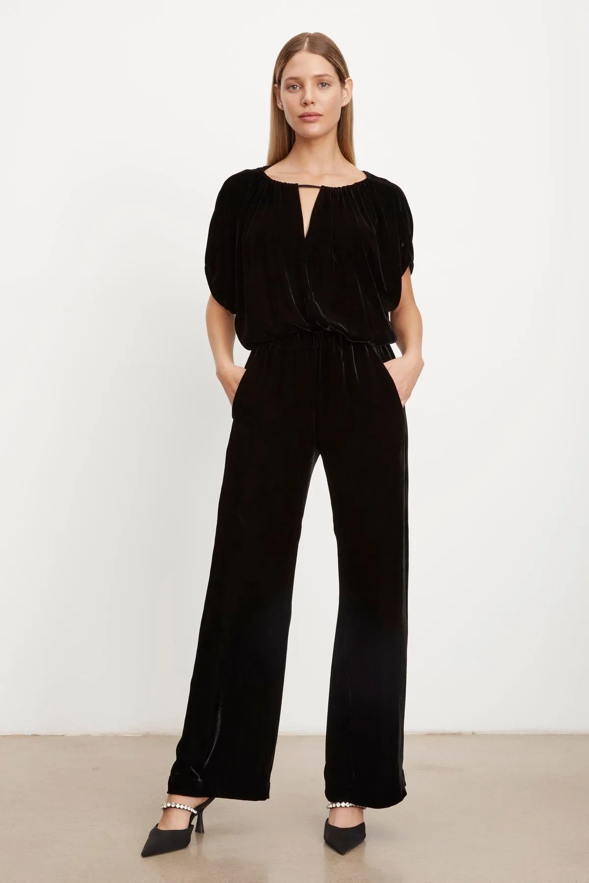 FRIDA SILK VELVET WIDE LEG PANT