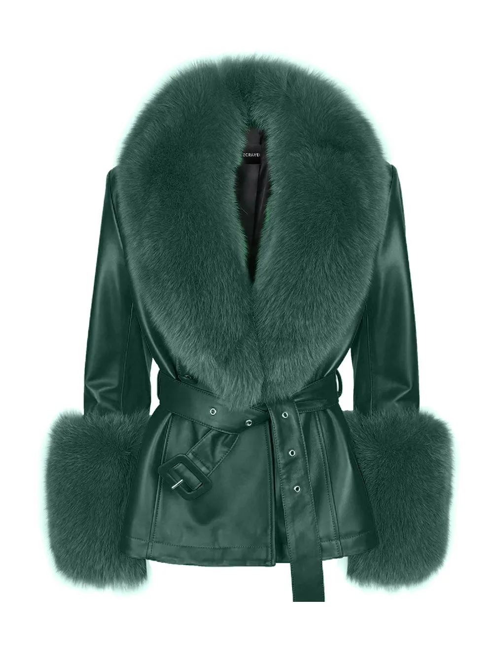 Fur Foxy Leather Short Coat