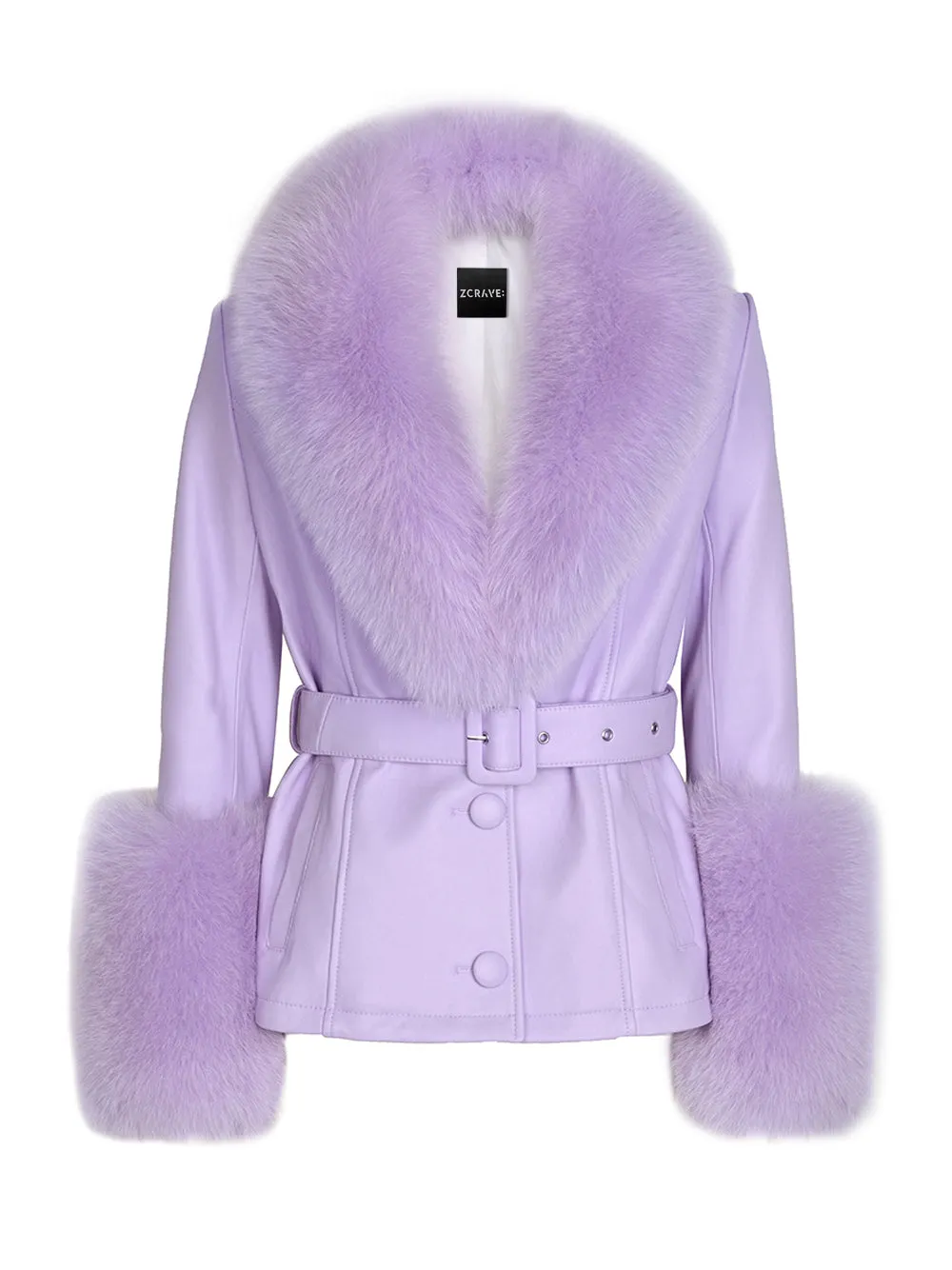 Fur Foxy Leather Short Coat