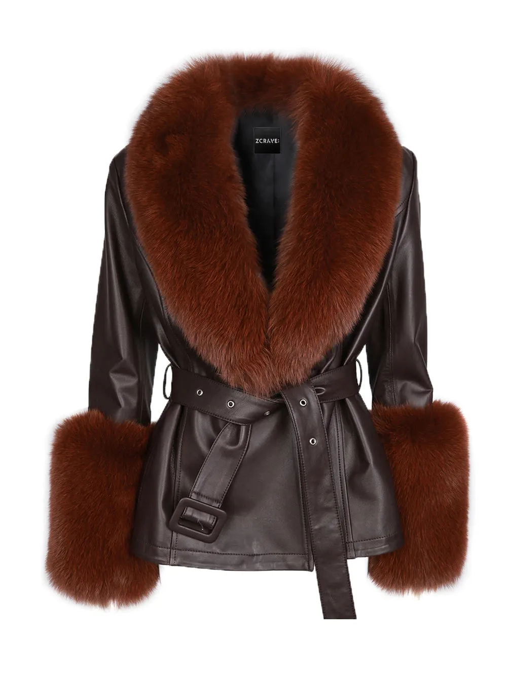 Fur Foxy Leather Short Coat