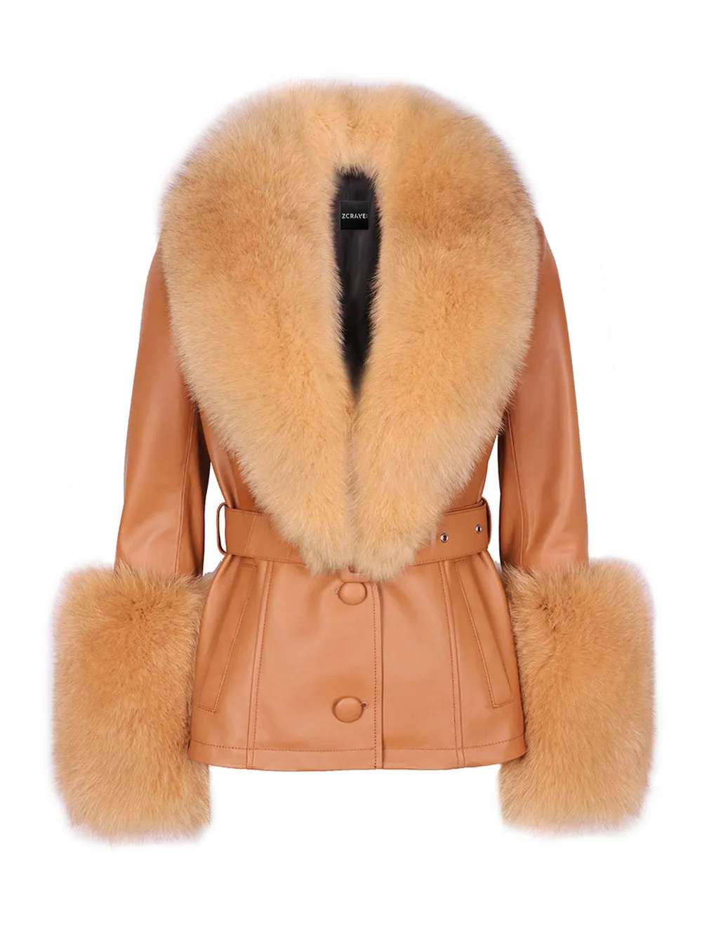 Fur Foxy Leather Short Coat