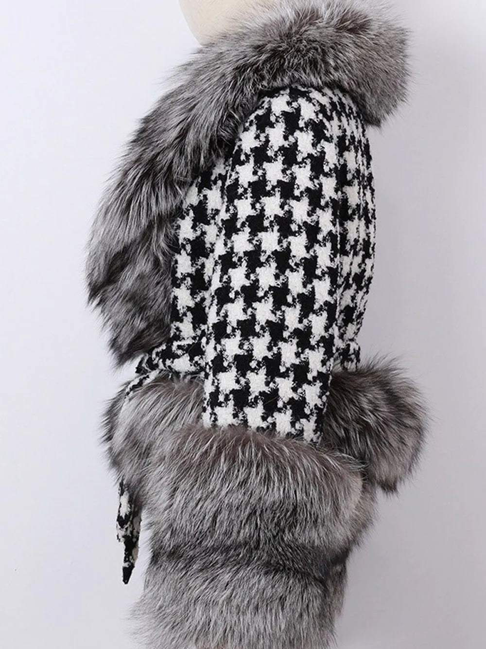 GF Faux Fur Houndstooth Jacket