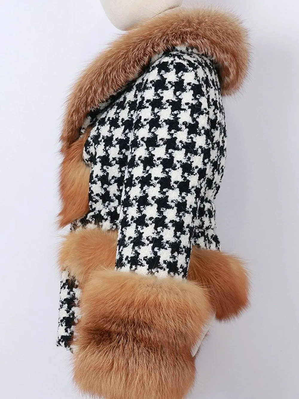 GF Faux Fur Houndstooth Jacket