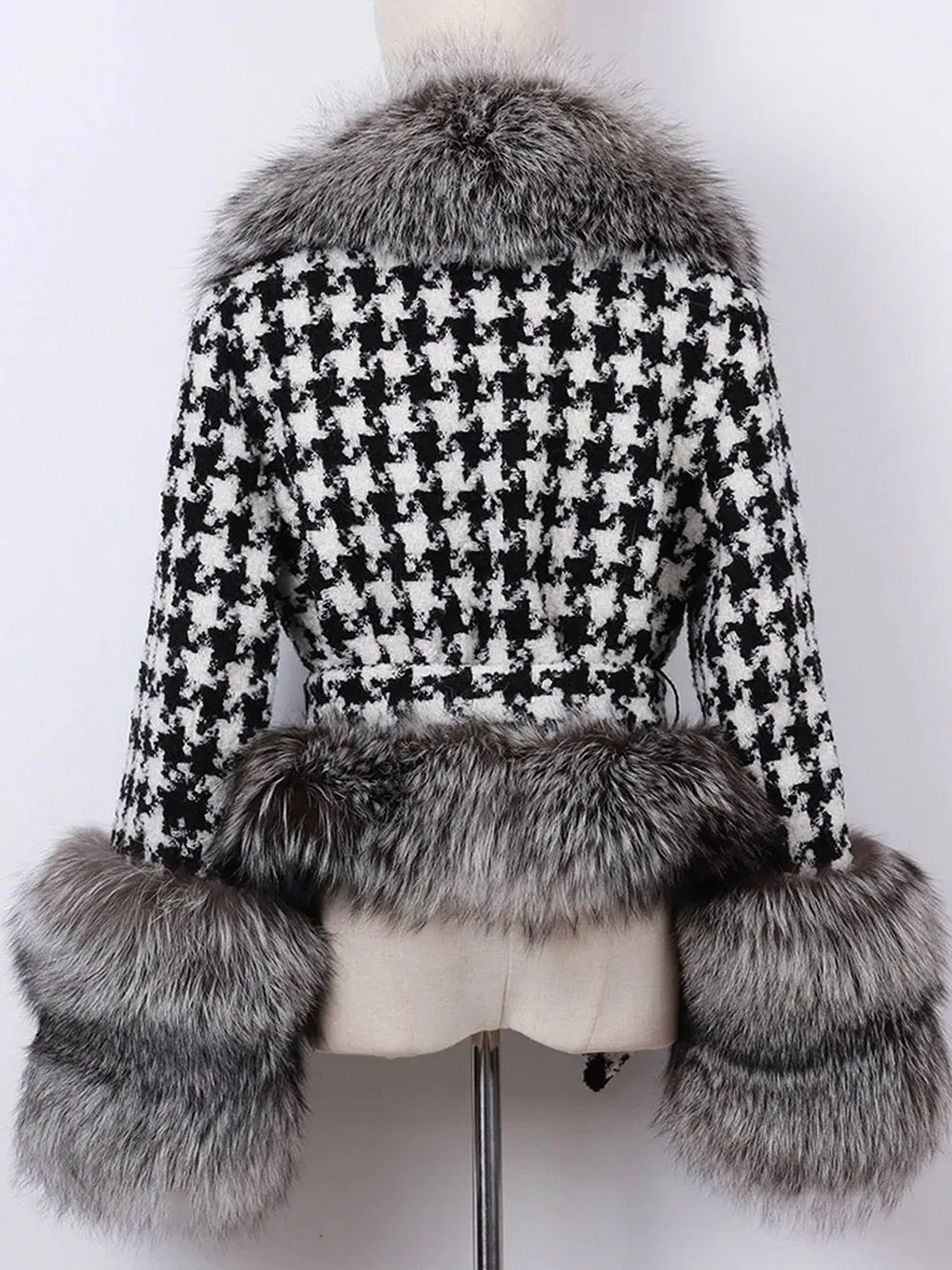 GF Faux Fur Houndstooth Jacket