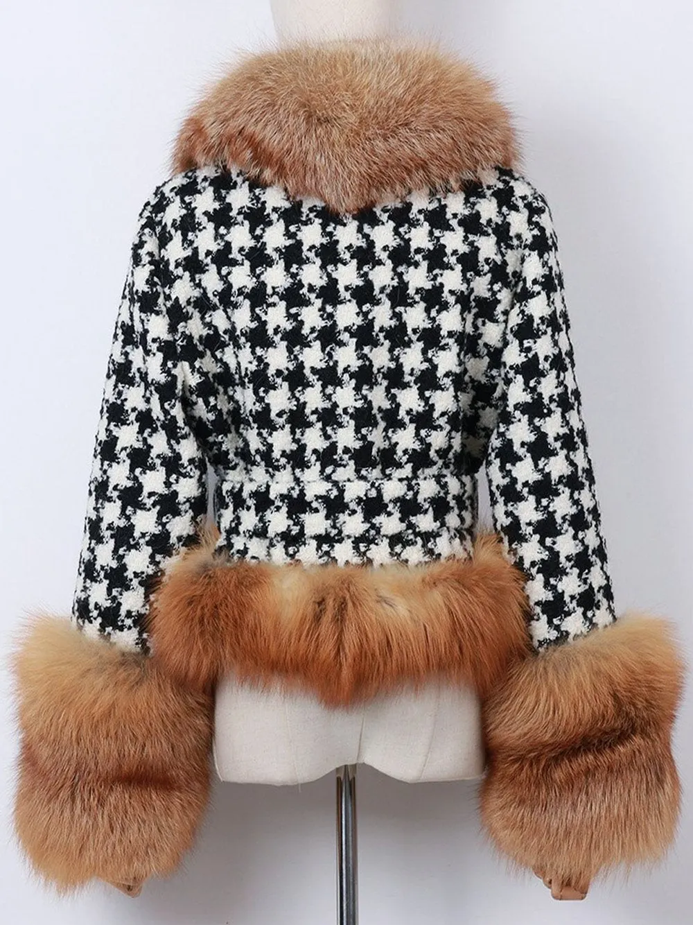 GF Faux Fur Houndstooth Jacket