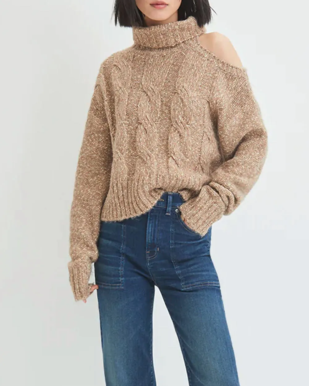 Gold Selleck Cutout Turtleneck