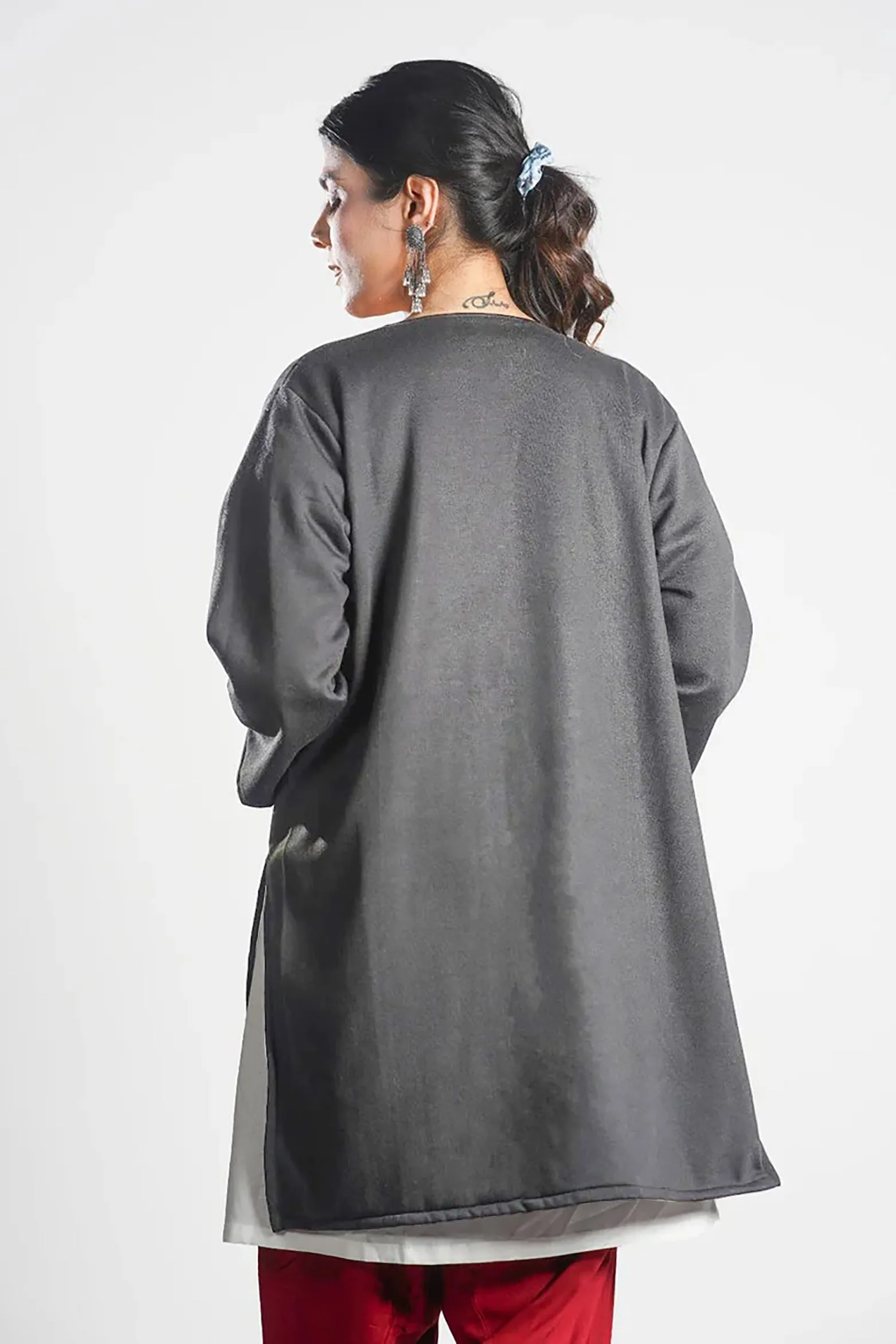 Grey Longline Shrug - Solid