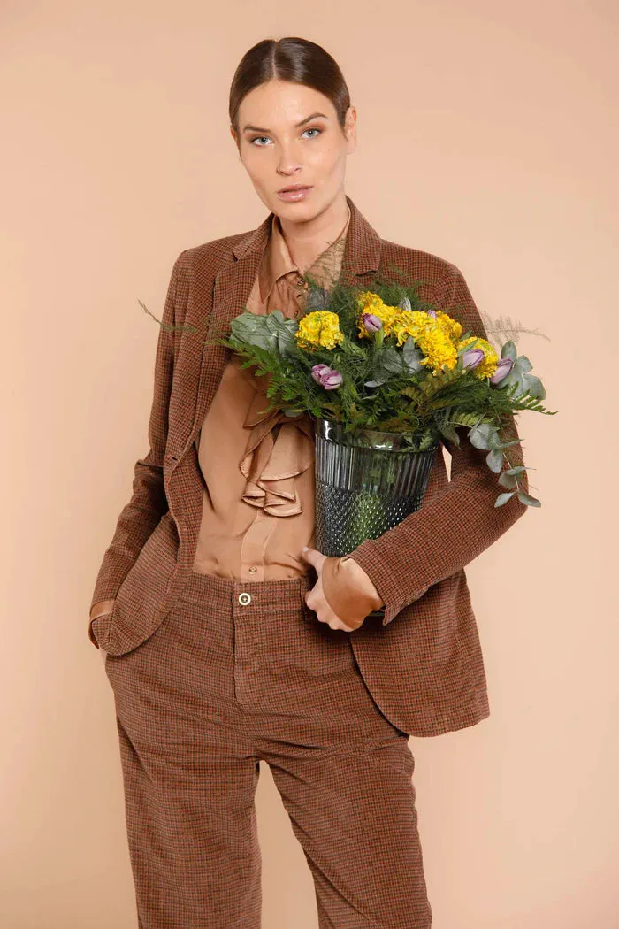 Helena Velvet Pattern Blazer - Hazelnut