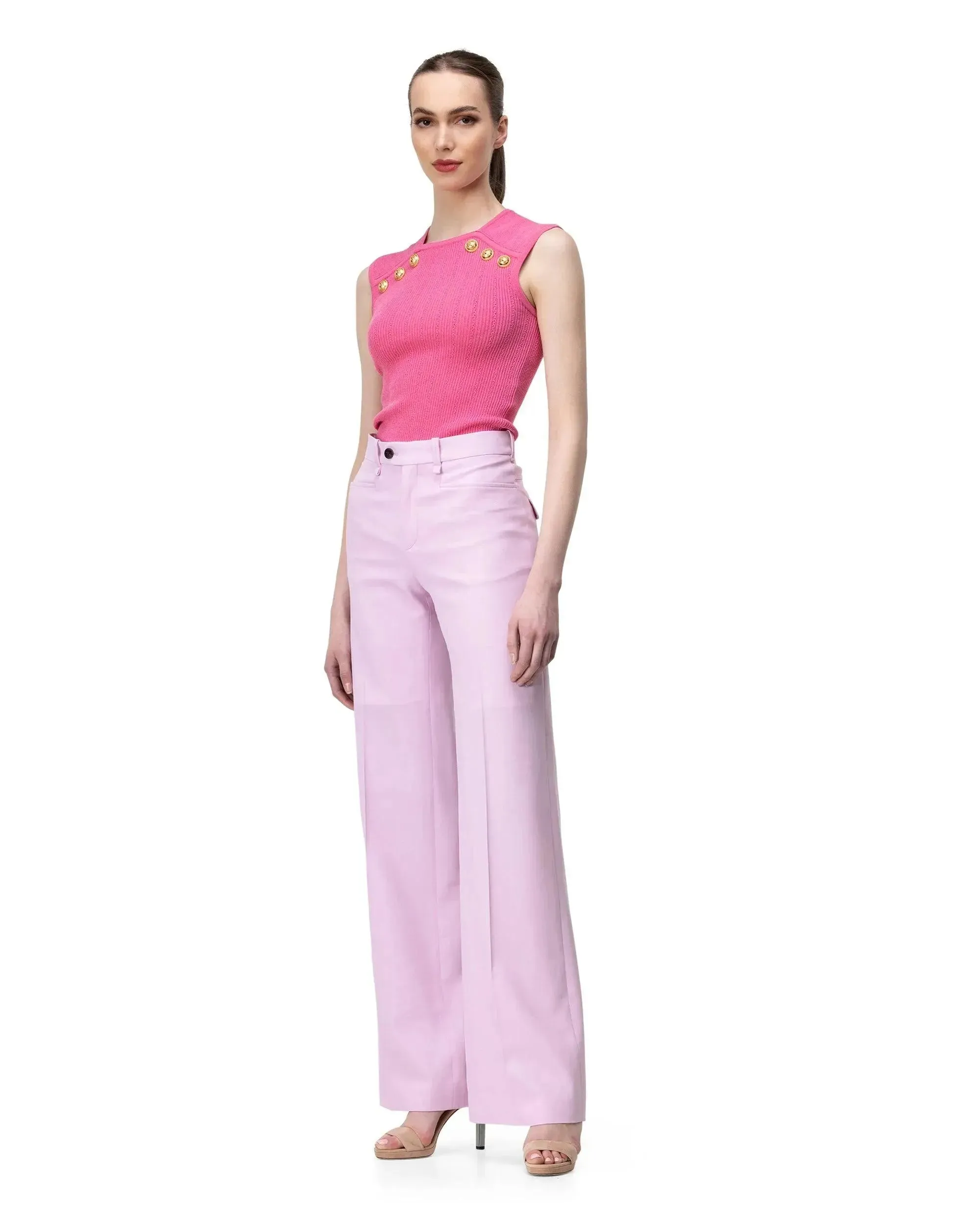 High Waisted Wide Leg Trousers