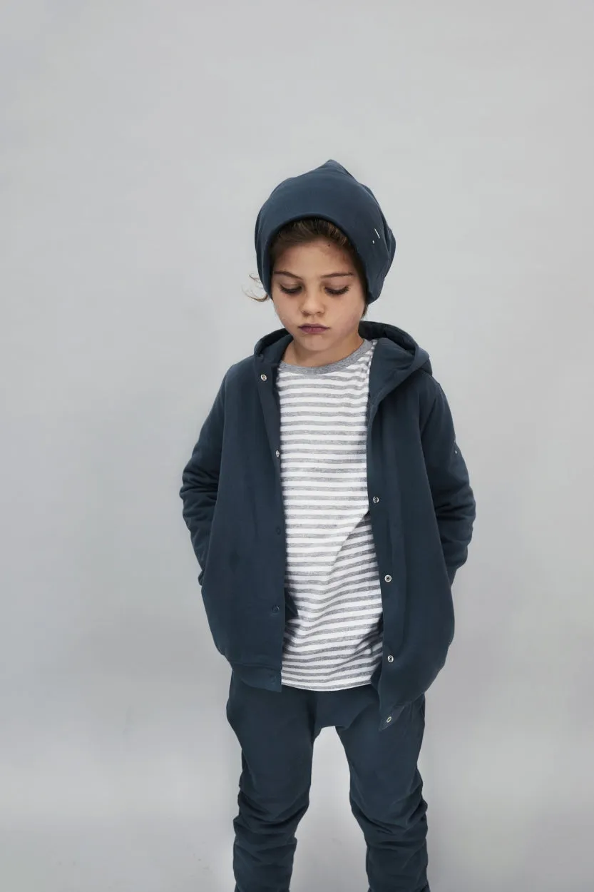 Hooded Cardigan | Blue Grey