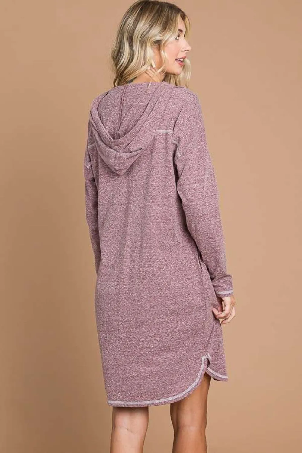 Hooded Long Sleeve Sweater Dress