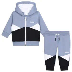 Hugo Boss Baby Boys Blue Colour Block Tracksuit