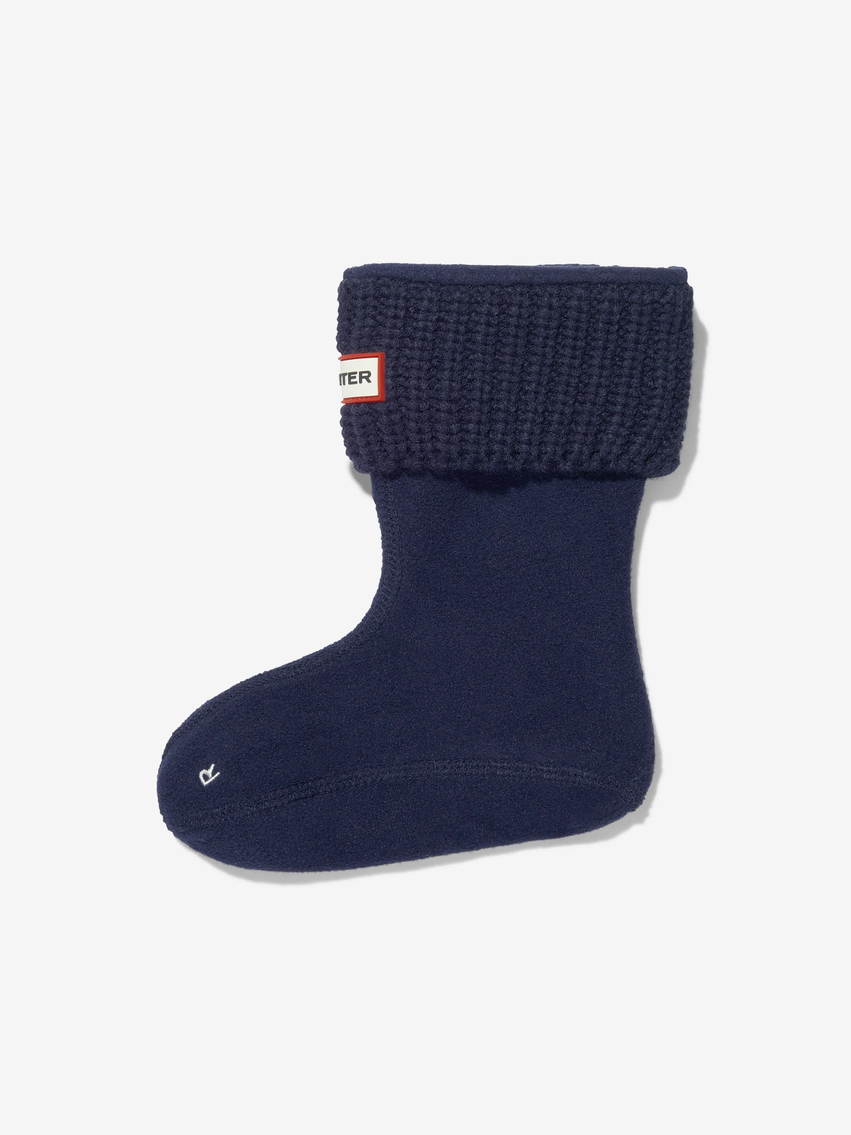 Hunter Kids Recycled Half Cardigan Boot Socks in Navy