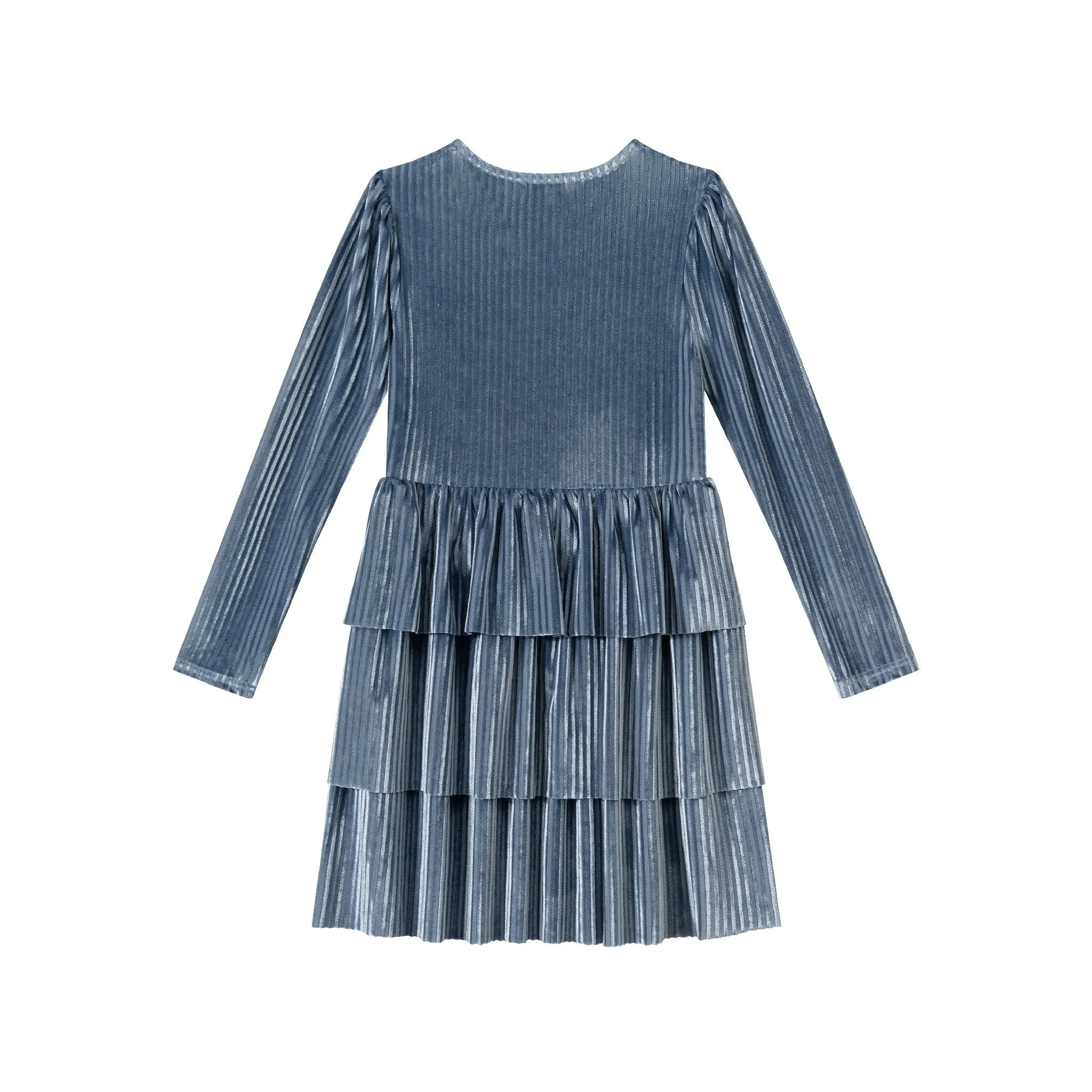 Kids (7-16) Lurex Tiered Dress | Periwinkle Velvet