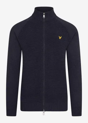 Knitted zip through - dark navy marl