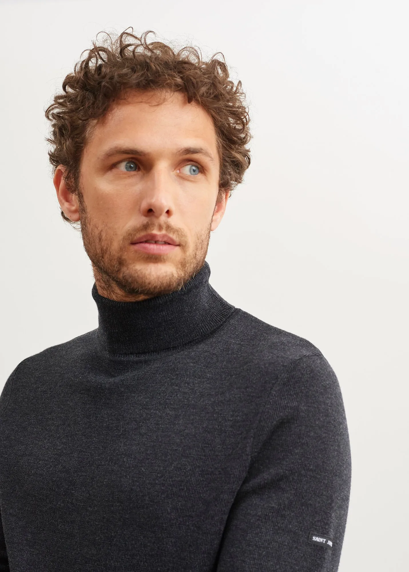 Lery jumper - high neck, in plain wool (ANTHRACITE)