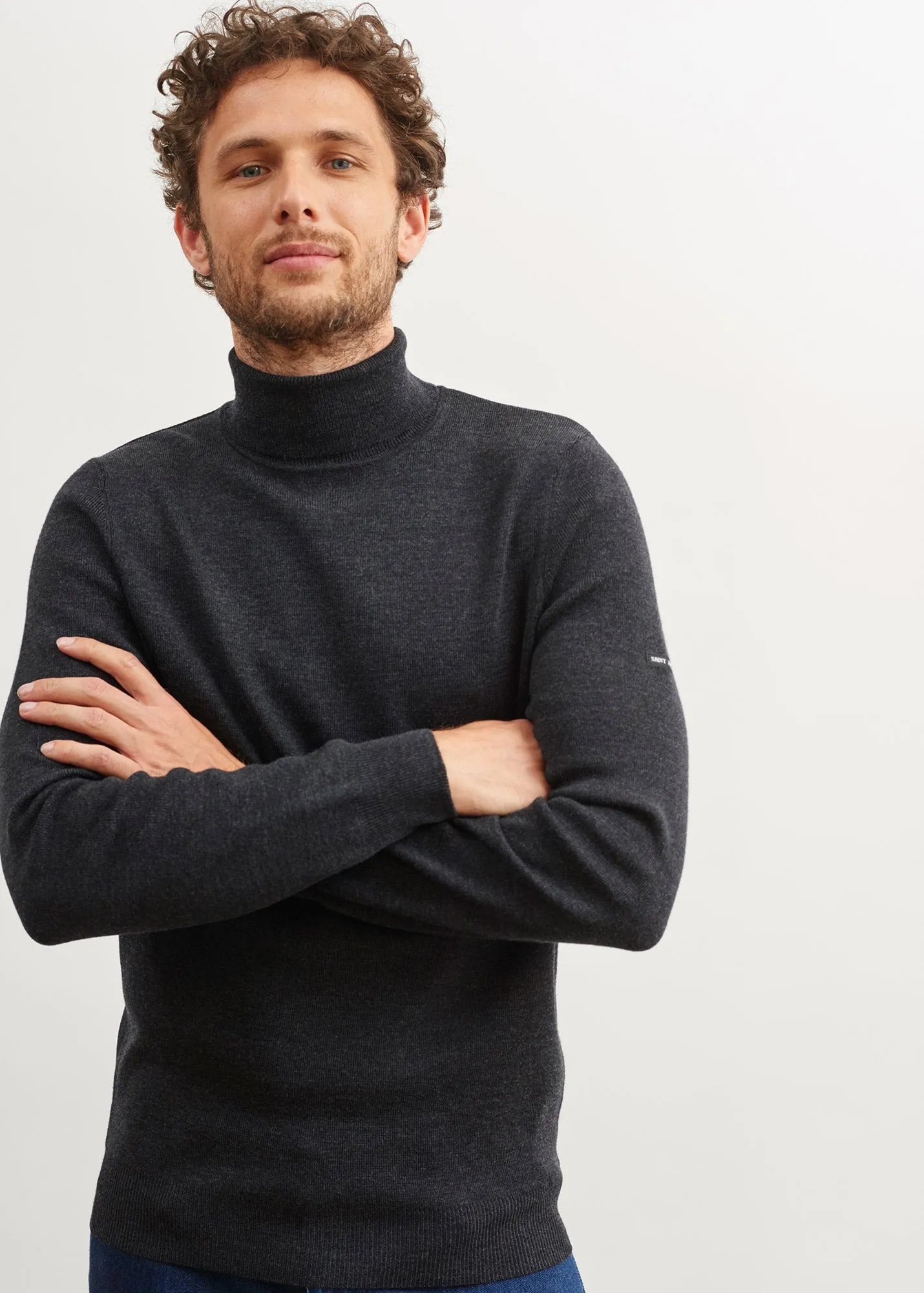 Lery jumper - high neck, in plain wool (ANTHRACITE)